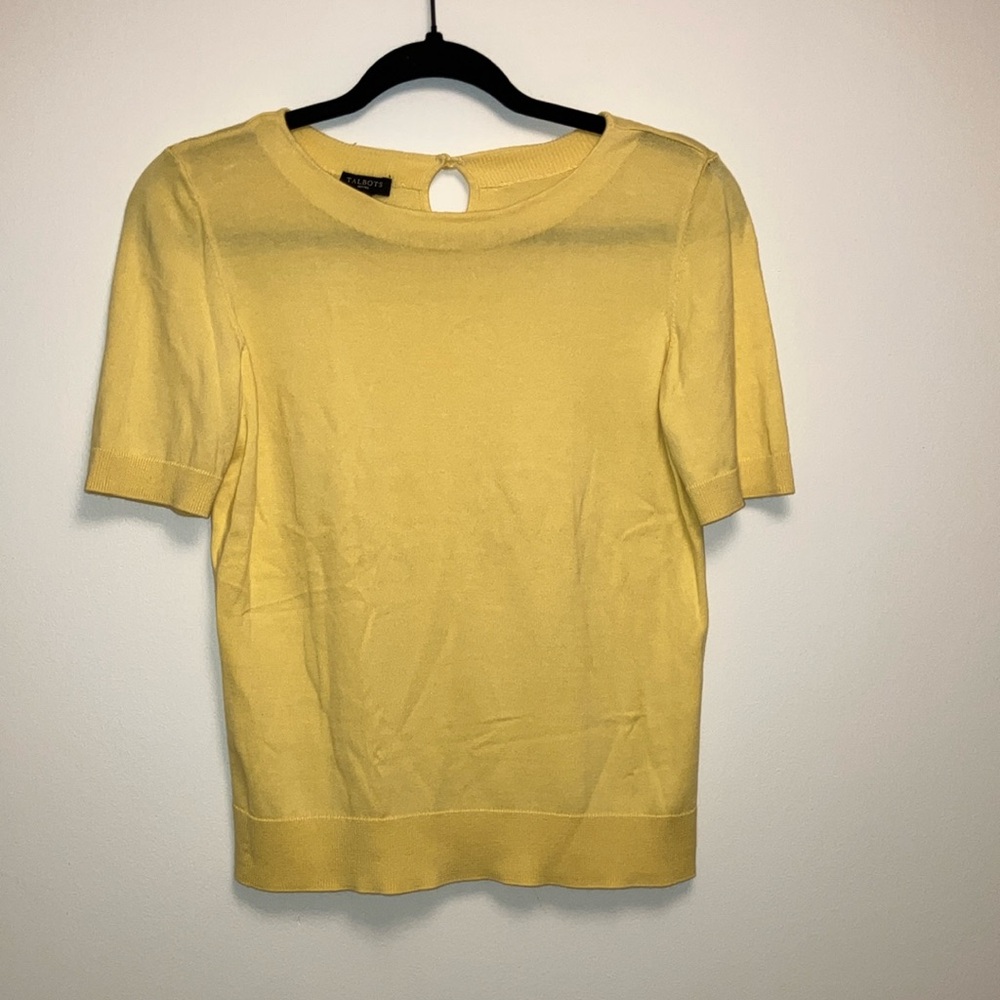 Talbots Yellow Knit Short Sleeve T-Shirt